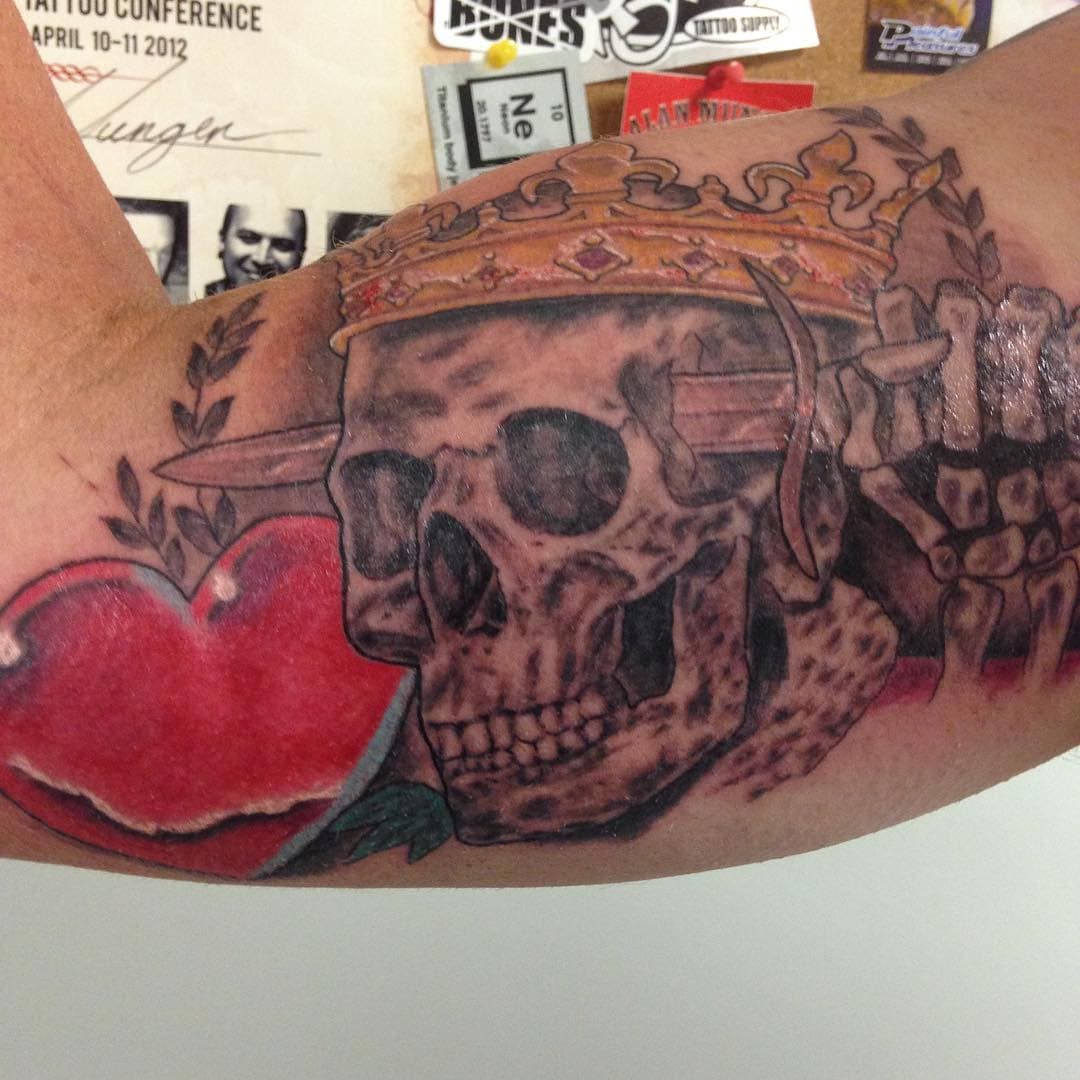 Cool piece Alan did yesterday #suicidekings #tattoos #oskaloosa #iowa #supportlocalartists