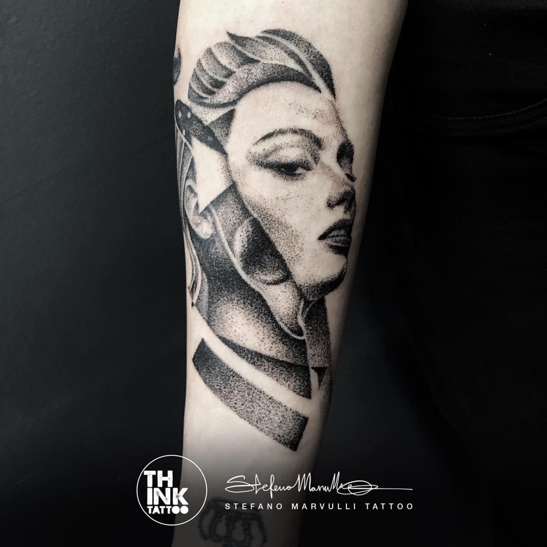 Inner division 
by @stefano_marvulli_tattoo #tattooed at @thinktattooturin 
#inner #division #split #break #cleaver #rend #slash #divide #sunder #part #woman #essence #spirit #girl #female #dotwork #dotworktattoo #dot #torino #turin #pinerolo #piemonte #piedmont #italy