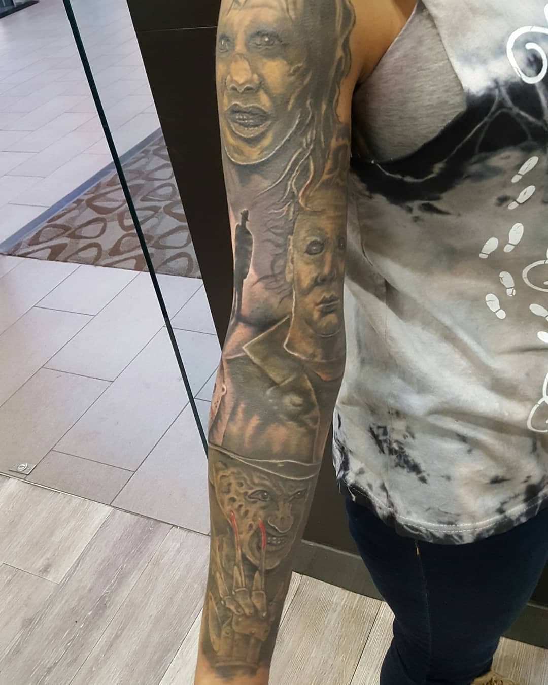 #Pennywisetattoo #Michaelmyerstattoo #Exorcisttattoo #freddykruegertattoo #leatherface #jasonmasktattoo #horrorportraits #halloweentattoo #halloweentattoos #tattoosbyforrest #portraittattoo #fusion_ink #StencilStuff #eikondevice #fkirons #spektraxion #ink #inked #inklife #ink_ig #realistictattoo #realistic.ink #art  #tattooculture #tattooconvictions #ForrestBateman #euphoria.bodypiercing.tattoo@gmail.com
