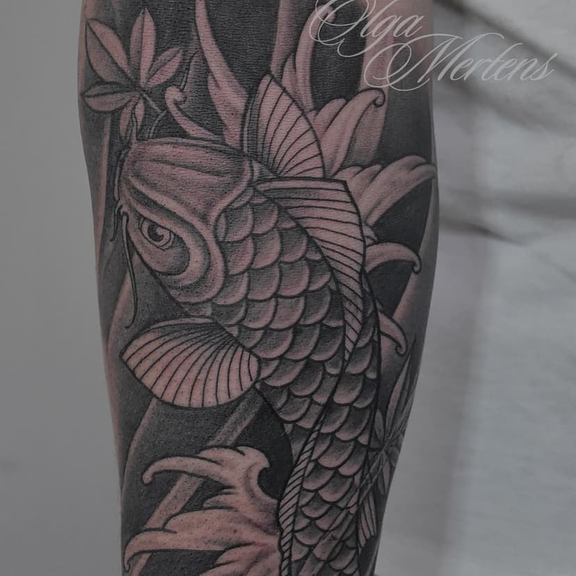 Japanese koi fish done today! 
#tattoo #japanesetattoo #tattooed #blackandgraytattoo #blackandgrey #koifishtattoo #inkedup #inked #tattooartist #japanese #tattooart