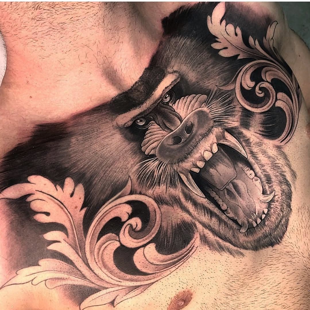 Pecho para Antonio!! Realizado por @raulcruzonelove !!Para citas o información escríbenos por MD 📩 o pásate por el estudio en calle Carrereria n33 !! #tattoo #tattoos #realistic #realistictattoo #blackandgrey #blackandgreytattoo #ink #art #animal #chest #malaga #malagatattoo #onelovetattoomalaga