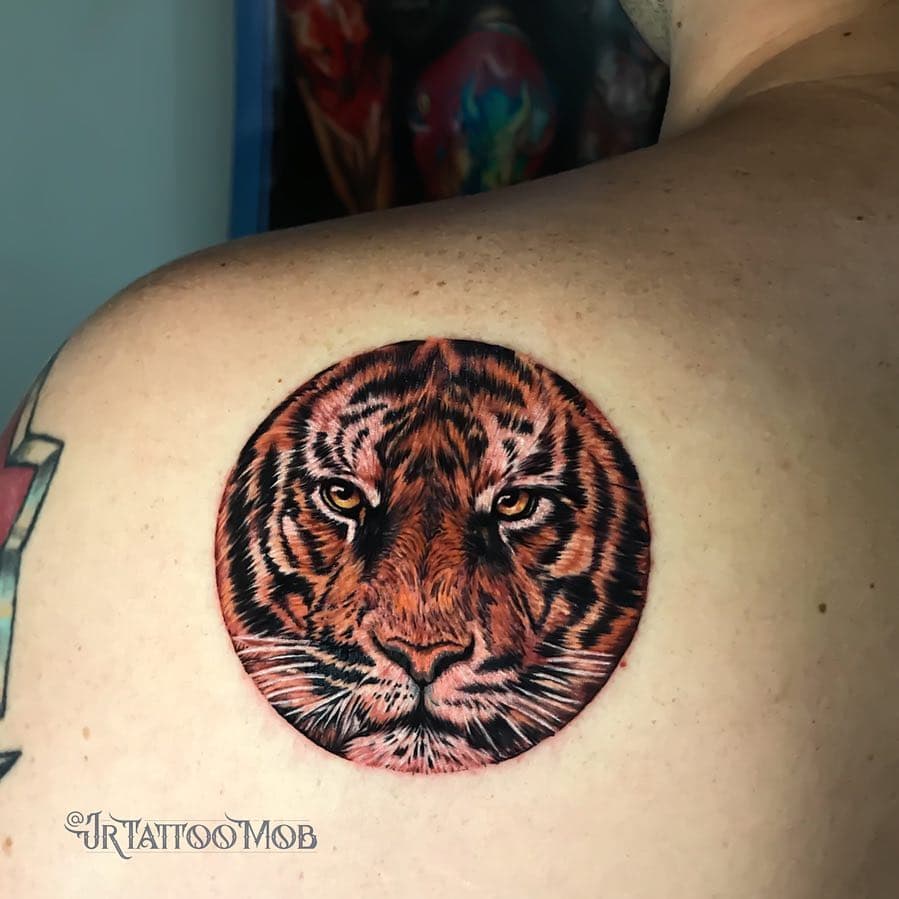 A tattoo enteira tem 9cm.
Mais um estudo, querem ver mais tattoo miniatura?
#jrtattoomob 
#tattoobsb
#bsbtattoo 
#tiger