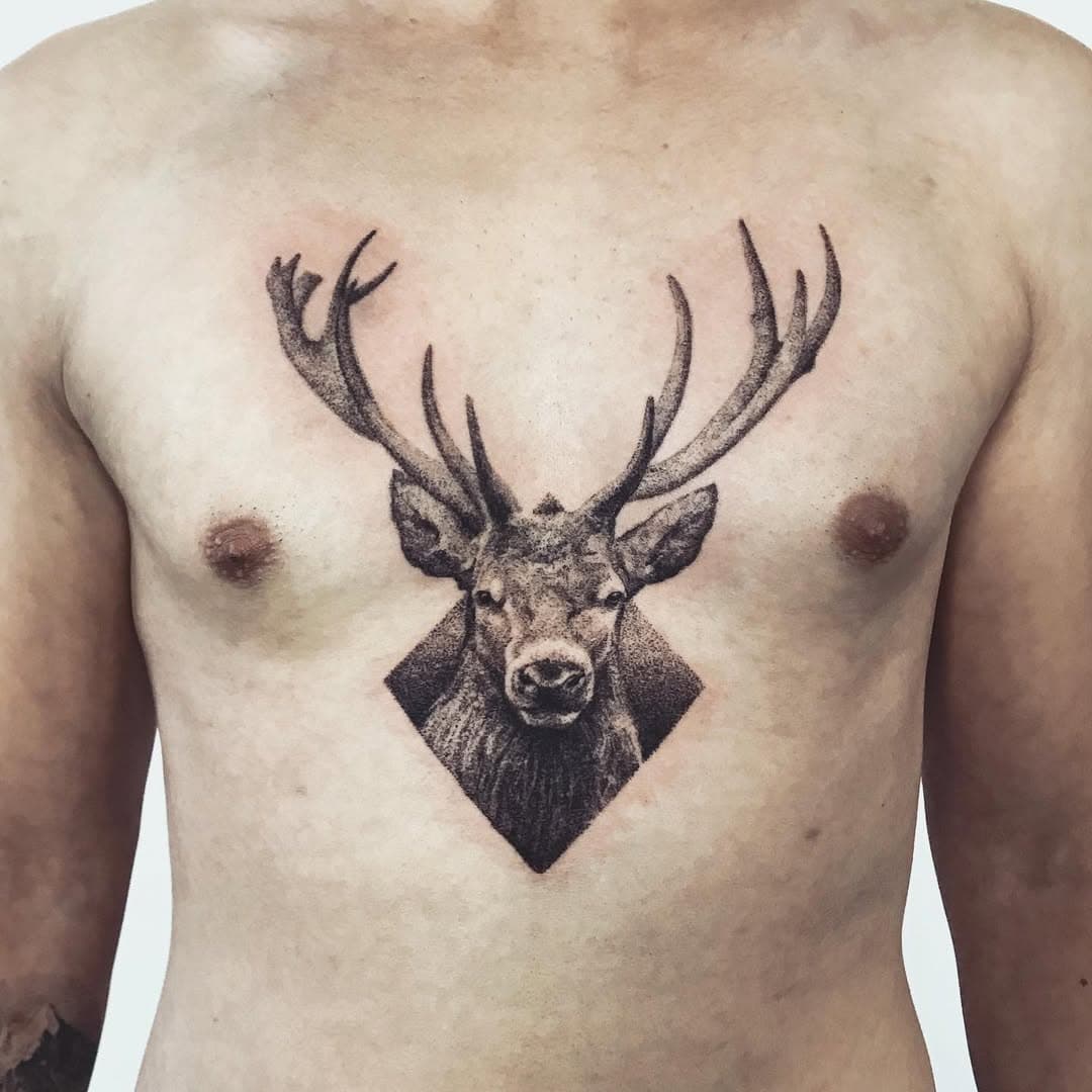 Grazie @rambavd 🦌 
@inksania_tattoo_shop 
#deer #deertattoo #torino #tattoo #tattooist #tattoer #dotworktattoo #dotwork #italy #stefanomarvullitattoo #artist