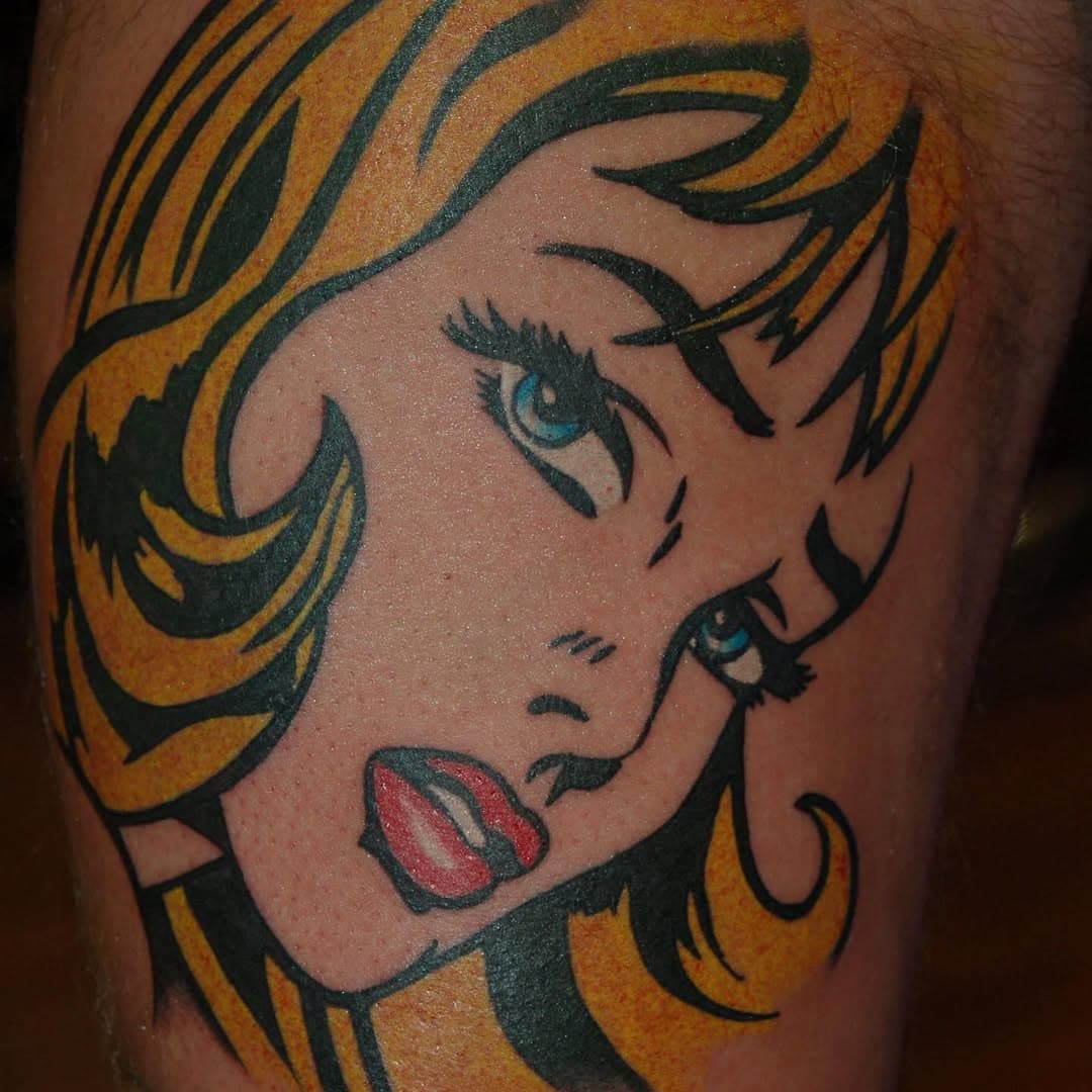 Throwback to a #roylichtenstein  tattoo That @kantgetnun @kennykobra did a few years beck. Loved doing this one. Always down to do #popart and #popculture inspired tattoos!!! In the second and third pic there was a blood spot that made it look like she was crying blood before I wiped it off. #wisconsin #Milwaukee #mke #414 #262 #wisconsintattooartist #milwaukeetattoo #milwaukeetattooartist #midwesttattoo #midwesttattooartist #blackwork #tattooing #tattoo #tattoos #tattoodesign #traditional #traditionaltattoo #americantraditional #boldwillhold #brightandbold #flash #tradtattoos #realtattoos #blackclaw