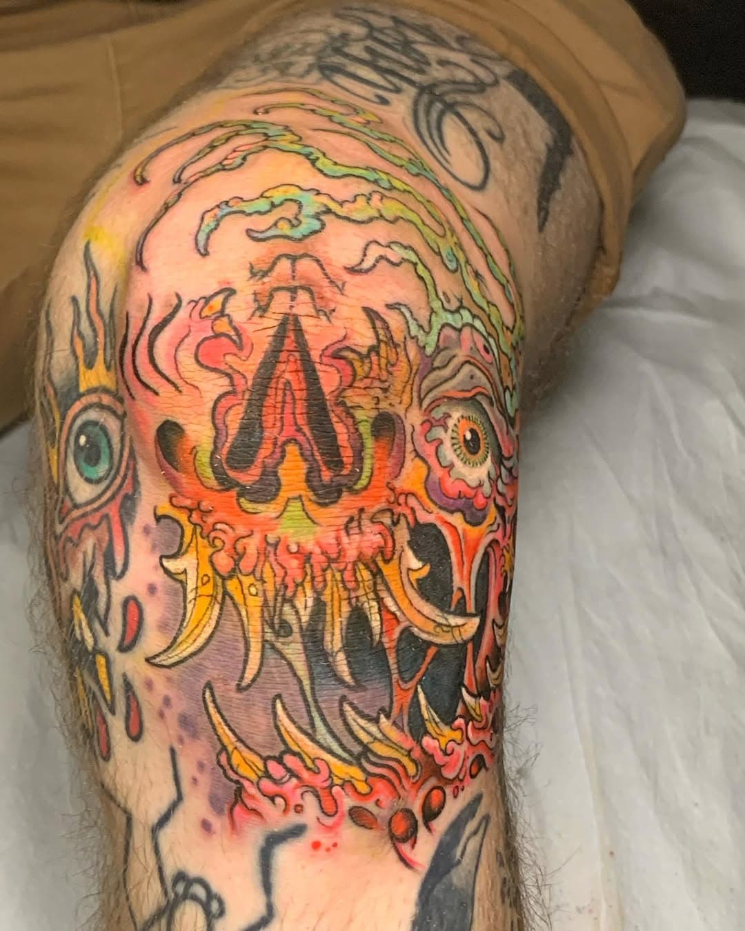 Drawn on by the boss man @the_noble_mountain 
Be sure to keep checking our main account, @scapegoat_tattoo for all of our real updates!