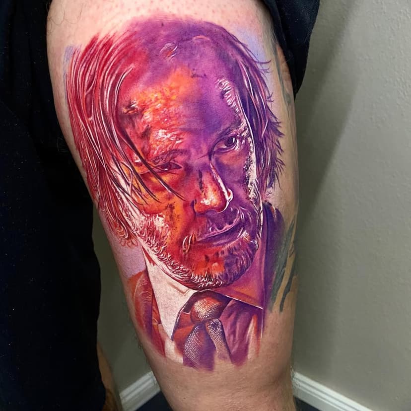 Lot on fun working on this John Wick (@keanureevesofflcal_ ) piece for 🤘🏻🤘🏻🤘🏻...done with #cheyennesafetycartridges 3 liner, 3, 5, 7 shader, 7, 13sem 🙌🏻...and  Cheyenne PEN... .#cheyennetattooequipment #hustlebutterdeluxe #killerinktattoosupplies #stencilforte #dermalizepro #dlizepro #tadoo #theinkarm #protectyourart #intenzeink #intenzepride #tattoorealistic #realistictattoo #johnwick #keanureeves