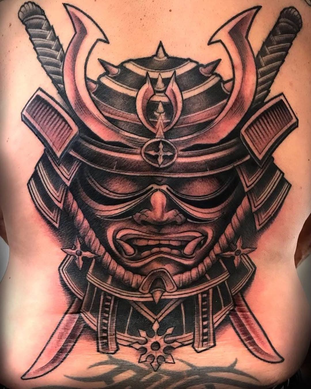 Samurai mask finished up today on @zebp162 by Kurt. Some fresh, some healed... thanks Zeb!
.
.
.
.
#samuraitattoo #samurai #bngtattoo #bngtattoos #tattoos #tattooideas #njtattooartist #njtattooshop #hommagetattoo #backtattoo