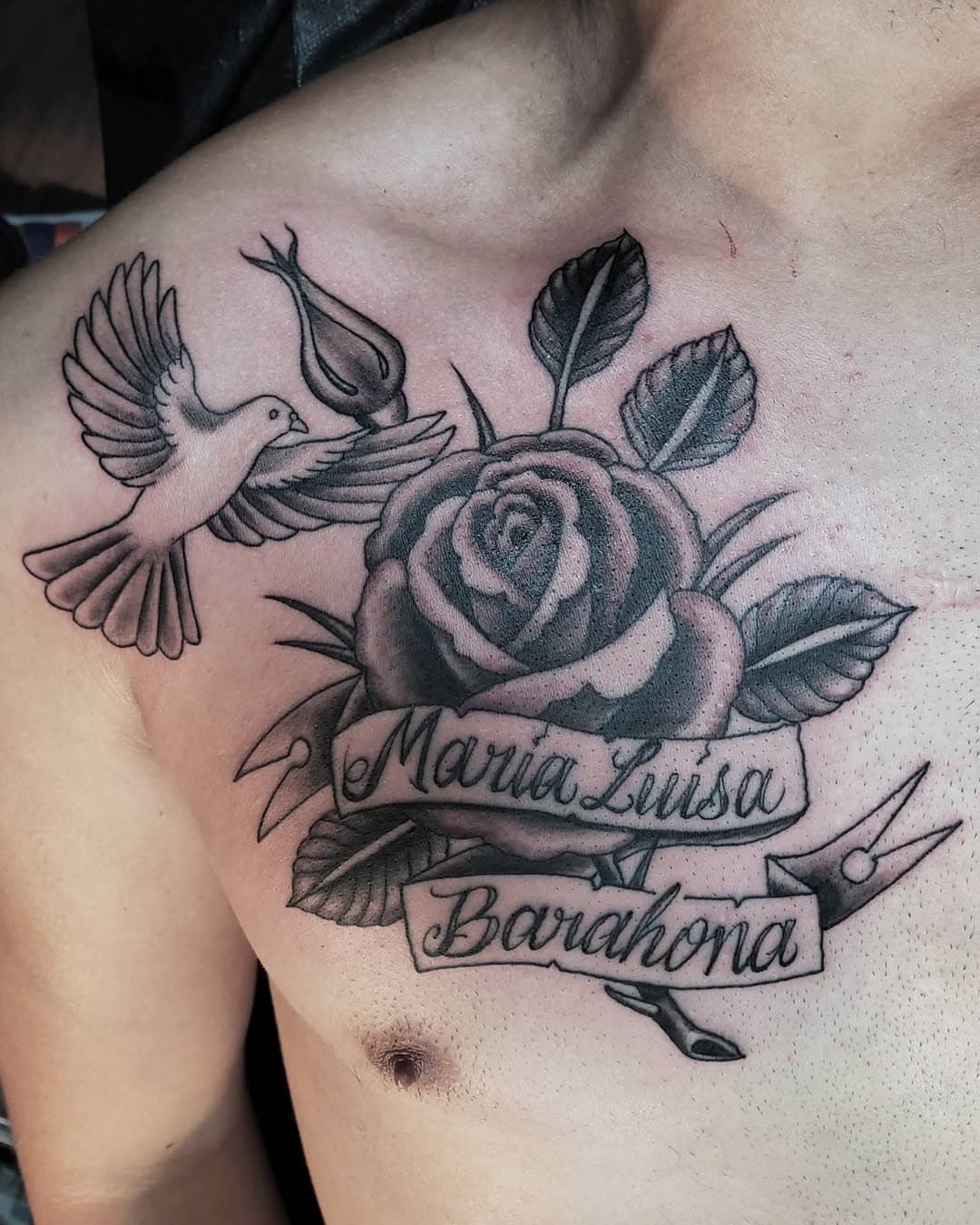 Dove with baby rose and the next #tattoo #blackandwhite #black #blackandgreytattoo #rose #rosetattoo #dove #pigeon #inside #youdidntknow #likematters #lifematters #brooklyn #brooklyntattoo #queenstattoo #queenssuckpiholes