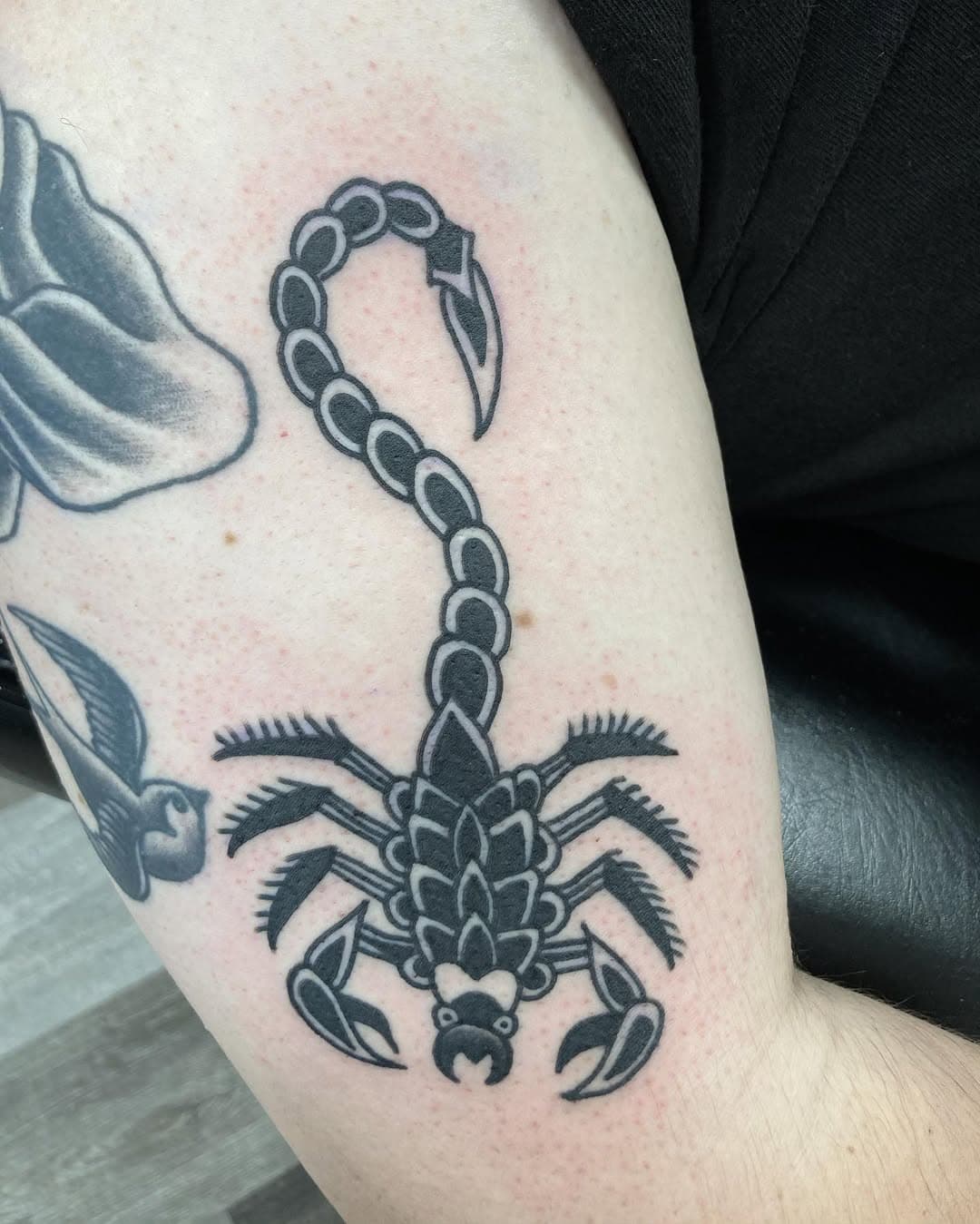 Scorpion for @neckbeardnick_ @angryelephanttattoos Thanks bud💪🏻🙌🏻