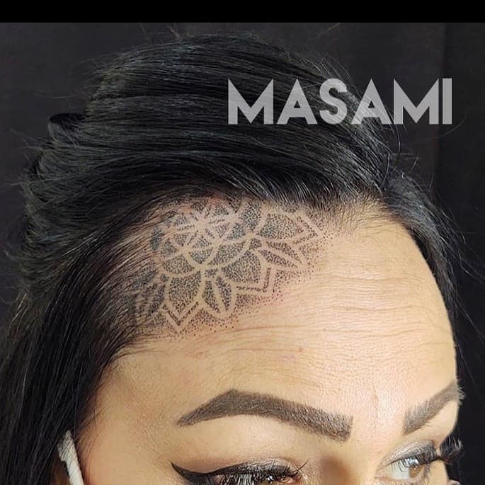 Dot work by Masami @masamitattoo 

To book with an artist, reach out directly to them. 
#dakinitattoo #tattoosbymasami #tattoo #tattoos #inked #phillytattooartist #philadelphiatattoo #blackwork #dotworktattoo #headtattoo #snyderave #southphilly