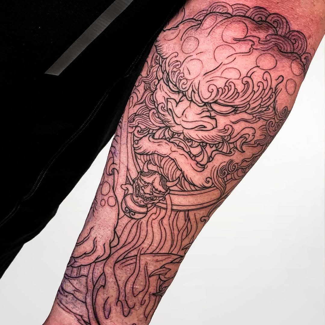 Foo Dog in progress 🐶
.
.
.
.
.
#foodog #foodogtattoo #foodogsleeve #foodogs #guardianlion #asiantattoo #japanesetattoo #japanesesleeve #halfsleeve #irezumi #irezumitattoo #irezumicollective #irezumism #torontotattoo #torontotattooartist #torontotattooshop #irezumitattoos #irezumiart #torontoart #toronto #torontotattoos #irezumitattooart #thejunction #gta #gtatattoos #tattooartist #torontoartists #fytsupplies #japaneseart