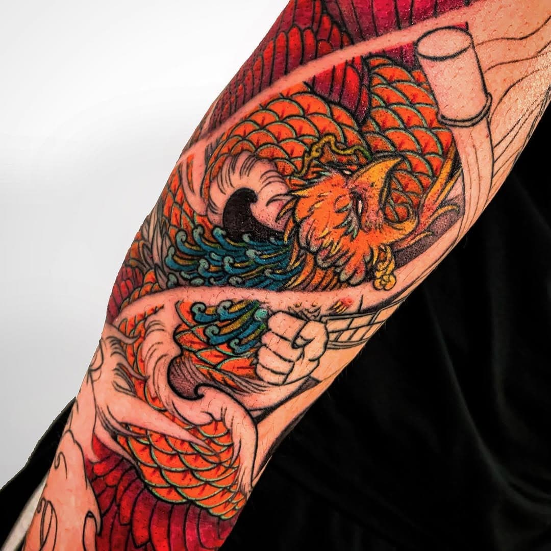 Put some colour into this Phoenix. What do you guys think? 🐤 
.
I would love to do more full colour Asian pieces by the way!
.
.
.
.
.
#phoenix #phoenixtattoo #phoenixrising #asianphoenix #phoenixart #asiantattoo #japanesetattoo #japanesesleeve #halfsleeve #irezumi #irezumitattoo #irezumicollective #irezumism #torontotattoo #torontotattooartist #torontotattooshop #irezumitattoos #irezumiart #torontoart #toronto #torontotattoos #irezumitattooart #thejunction #gta #phoenixtattooartist #tattooartist #torontoartists #fytsupplies #japaneseart