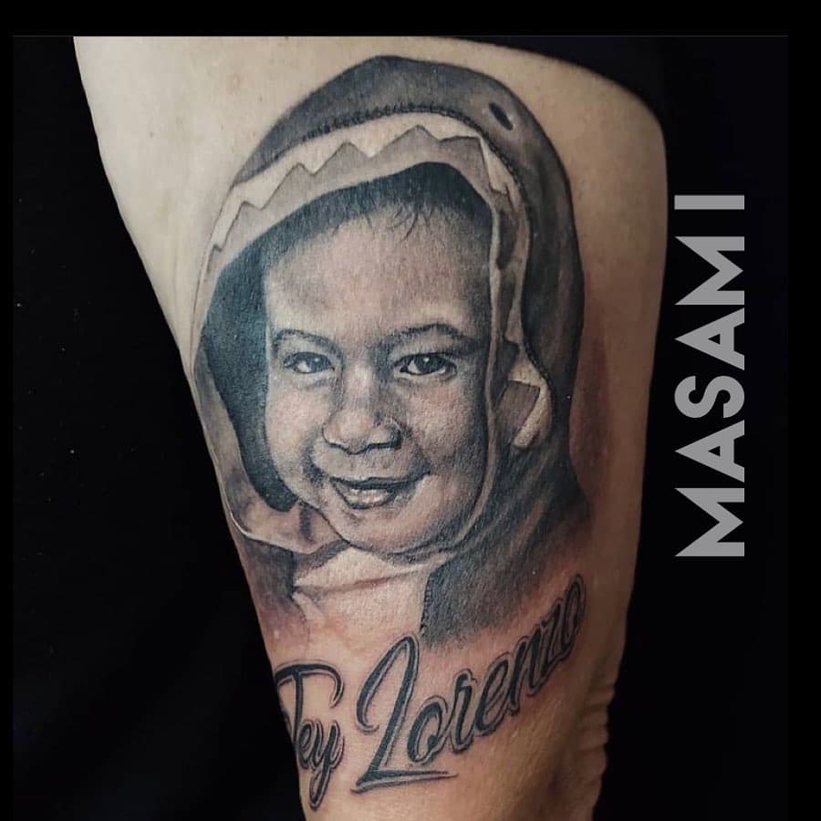 Portrait by Masami @masamitattoo 

To book with an artist, reach out directly to them. 
#dakinitattoo #tattoosbymasami #tattoo #tattoos #tattooart #inked #phillyink #phillytattoo #phillytattooartist #philadelphiatattoo #blackandgreytattoo #portraittattooartist #portraittattoo #snyderave #southphilly