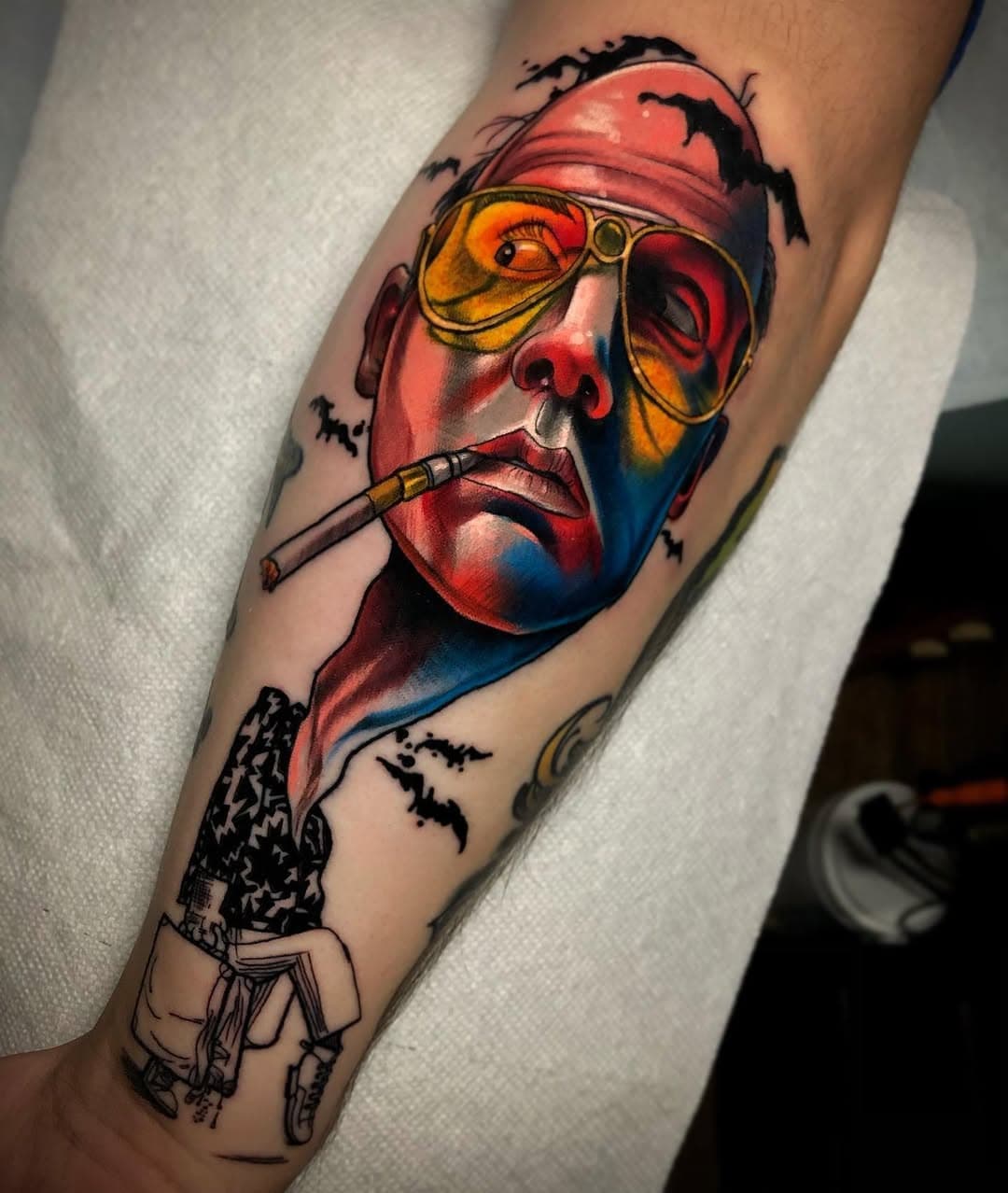 First tattoo of 2021! All these years of tattooing and I FINALLY got to do a Fear & Loathing piece. Pumped! Shoutout to @gallagherj5 for always giving me fun things to tattoo, I appreciate ya! ✌️

#tattoo#grimtattoo#tattooart#tattooartist#tattoosnob#tattooworkers#radtattoos#philly#phillytattoo#skinartmag#inkedmag#inkedlife#inksav#freshlyinked#inked#eternalink#tttism#jeffsaunders#fearandloathinginlasvegas#huntersthompson#ralphsteadman#iphonesia#igers#instagood#igdaily#inkjunkeyz#inkfreakz