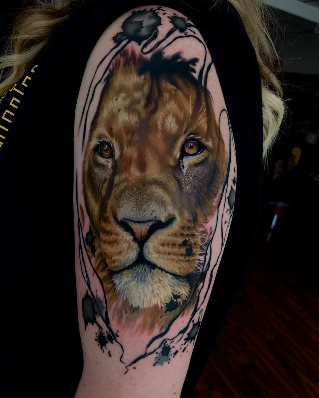 Started this watercolor/realism lion the other day! Still needs background but wanted to share anyway! Let me know your thoughts on this one so far! #nofilter#dipshitdave#bishoprotary#longviewtexas#americanatattoos#ink#tattooink#portrait#tattoo#tattoos#tattooer#tattooartist#colortattoo#tattoosnob#blackandgreytattoos#dallastattooer#homefreetattoo#texastattoos#texastattooer#northcarolinatattoo#girlswithtattoos#guyswithtattoos#tattooartist#daveytattoos#boldtattoos#colortattoos#realistictattoos