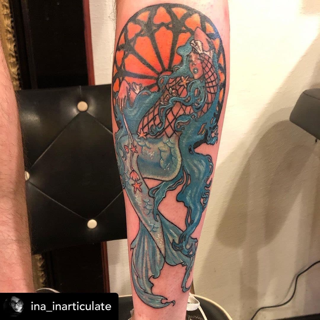 Mucha inspired mermaid by @ina_inarticulate .

For appointments, email us at lastdaystattoo1502@gmail.com .
.
.6195341362
.
#lastdaystattoo #ob #oceanbeach #tattooshop #tattoo #tattooshop #tattoos  #tattooartist #tattooart #oceanbeachtattoo #sandiegotattooshop #sandiegotattooartist #1502 #sandiego #neotraditionaltattoo #mermaidtattoo #mucha #neotraditional