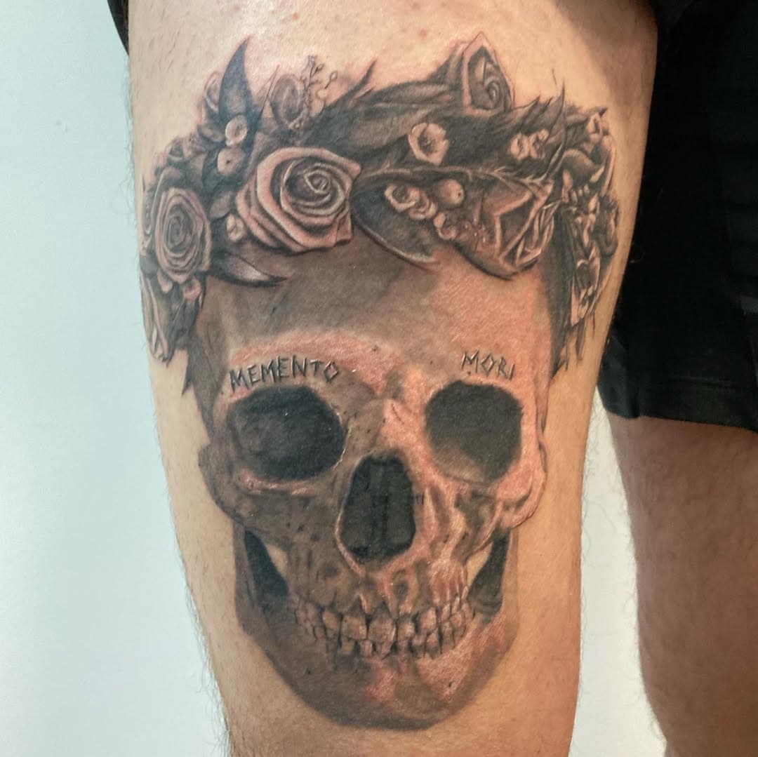 DM or call/text 5203001170 to set an appointment. #tattoo #artist #art #blackandgreytattoo #portrait #tucson #tucsontattoo #grapapetattoo #skull #skulltattoo #axysrotary #axysvalhalla #dynamicink