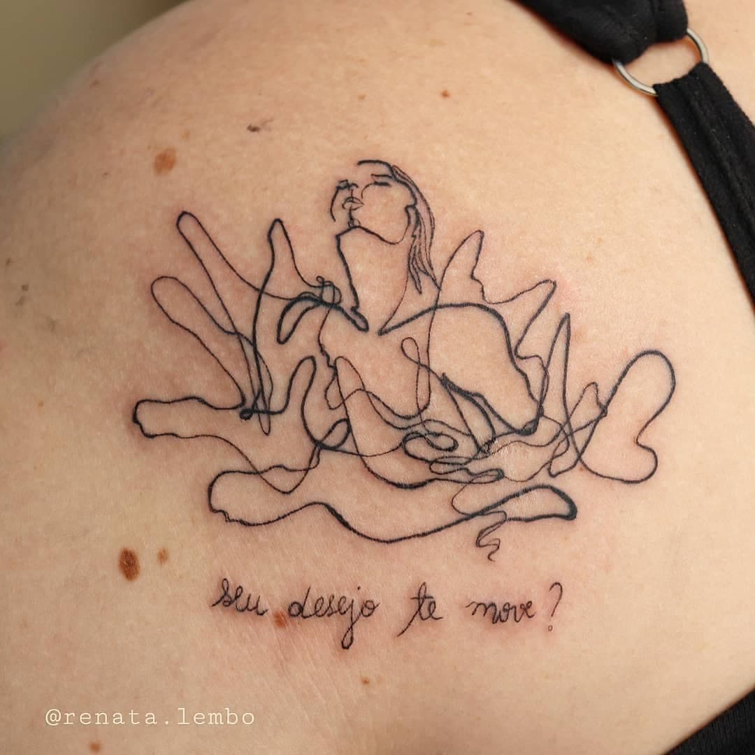 #Repost @renata.lembo
• • • • • •
República, São Paulo

Seu desejo te move?
Tatuado hoje na Marcela, a escrita feita na caligrafia dela.
.
Quer tatuar comigo? Tem desenhos disponíveis lá nos destaques, e também faço por encomenda. 
Orçamentos por mensagem direta ou por whatsapp (link na Bio).
.
#fineline #lineart #tatuagem #psicanalise #psicologia