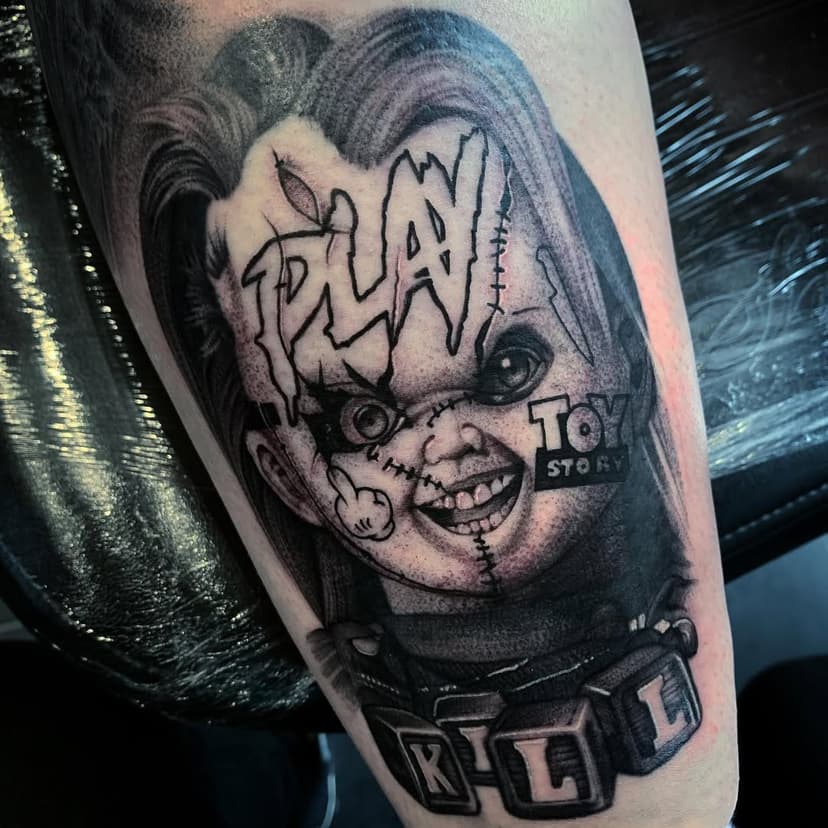 Chucky done by @_ricky_wright_  for @amy_kirby.xoxo 

@yayofamilia 
@inkjecta 
@dynamiccolor 
@kwadron 

#tattoo #tattoos #blackwork #blackworktattoo #blackworkers #blackworkerssubmission #chucky #chuckytattoo #portrait #darktrashtattoo #inkjecta #dynamicblack #kwadroncartridges #yayofamilia #horrortattoo #darkwork #darkworkers #southyorkshire #southyorkshiretattoo #doncaster #doncastertattoo #tattoodoncaster #artfusion13 #toystory #toystorytattoo #horrortattoos