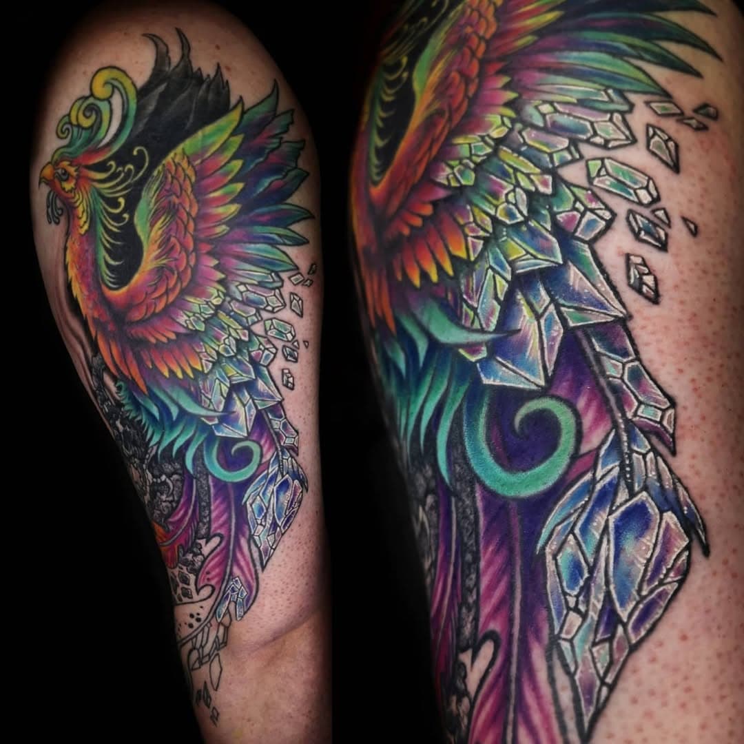 Birdy num nums!!
Exploding crystal phoenix love!!
💎🌈💥✨🥰🔥🎨🤯
Thanks so much for a super colour fun day smashin crystalline colours 🌈💥
I'm looking forward to expanding these yummy crystals all down your arm!!
.
.
#colorexplosion #colorbomb #colour #liquidlove #rainbow #rainbowskin #rainbowsfordays #rainbowserpentfestival #melbourneart #melbourneartist #melbournetattoos #tattoo #tattoomelbourne #tattoosmelbourne #artcollective #magictattoo #aya #spirittattoo #totemtattoo #sacredtattoo #medicina #tashikotemple #gracias #goodvibes #gratitude
