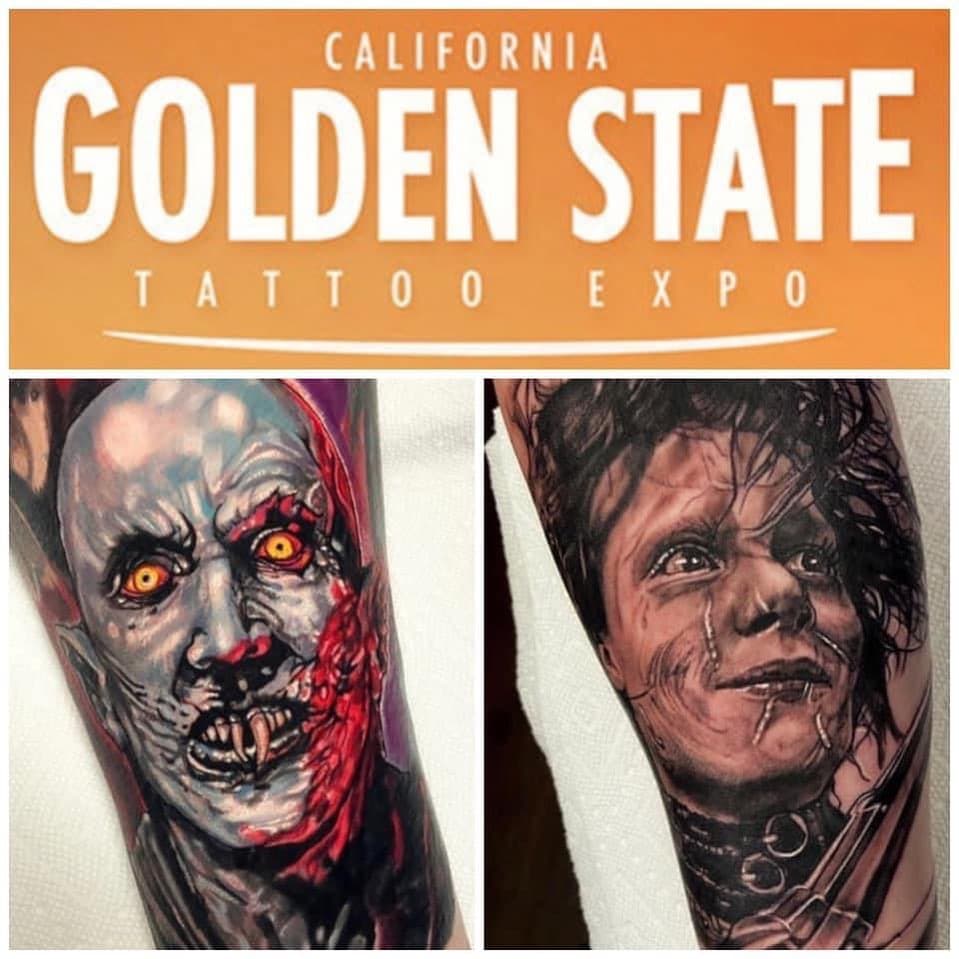 #share @ron570tattoos will be working the @goldenstatetattooexpo September 17-19. He is booking appointments now . Big thanks to @hustlebutterdeluxe for the invite to work with them . Message or email if interested. Ron@ron570.com