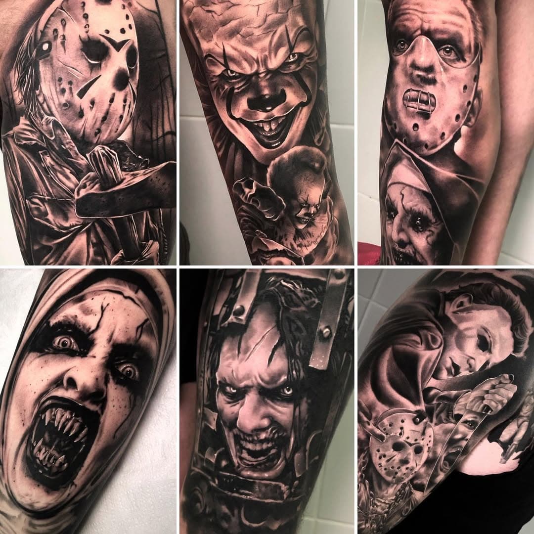 💀 te gusta el terror y te gustaría hacerte un tatuaje de esa temática? Quiero hacer varias piezas unicas para mi colección personal y las voy a hacer con un 20% de descuento para citas después del verano, escríbeme por privado para mas información!🎃 

Cual es tu personaje de terror preferido?🤔 comenta!!😜

Para citas privado/mail 
cristiancalaveras666@gmail.com

 
#cheyennetattooequipment #tattoo #tatuaje #tattooart  #besttattoos #tattooer #thebestspaintattooartists #barcelona #barcelonatattoo #barcelonaink #realism #blackandgrey #inkedpeople #inkedup #inklife #instaart #coveruptattoo #instatattoo  #arte #tattoed #tatts #realism #terrormovies #halloween 
#realismtattoo #blackandgreytattoos #blackandgreytattoo