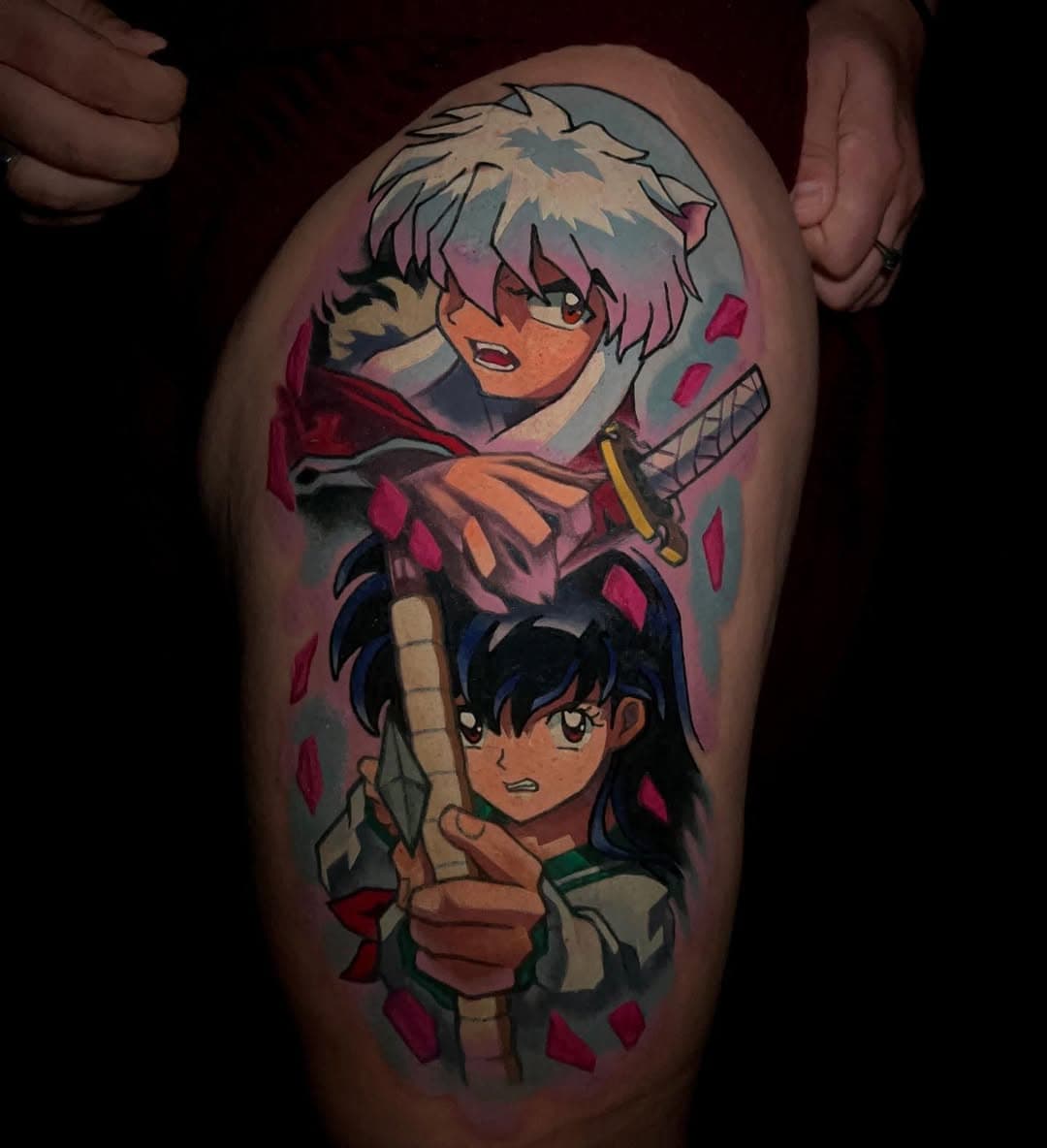 Inuyasha and Kagome 
.
.
Trying some new techniques what do you think? 
.
.
Books open again on the January first. Get your emails in. All booking info at top of page. 
.
.
Only using the best of the best 
@fusion_ink 
@hustlebutterdeluxe 
@vladbladirons 
@saniderm 
@painfulpleasures 
@sandmarc 
@inkjetstencils
.
.
#inuyasha #kagome #kagomehigurashi #inuyashatattoo #inuyashaedit #inuyashaxkagome #animetattoo #temeculatattoo #temecula #inuyashafanart #animetattooartist #animeedit #animegirls #tattoosnob #animeart #tattoo #tattooideas #animelover #otakutattoo #otaku