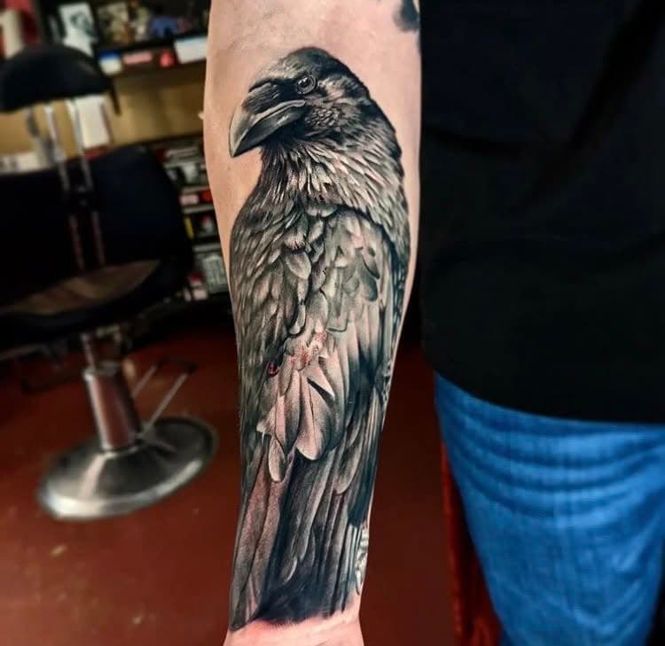 Tattoo by Nick #raventattoo #castlerocktattoo #coloradotattoo