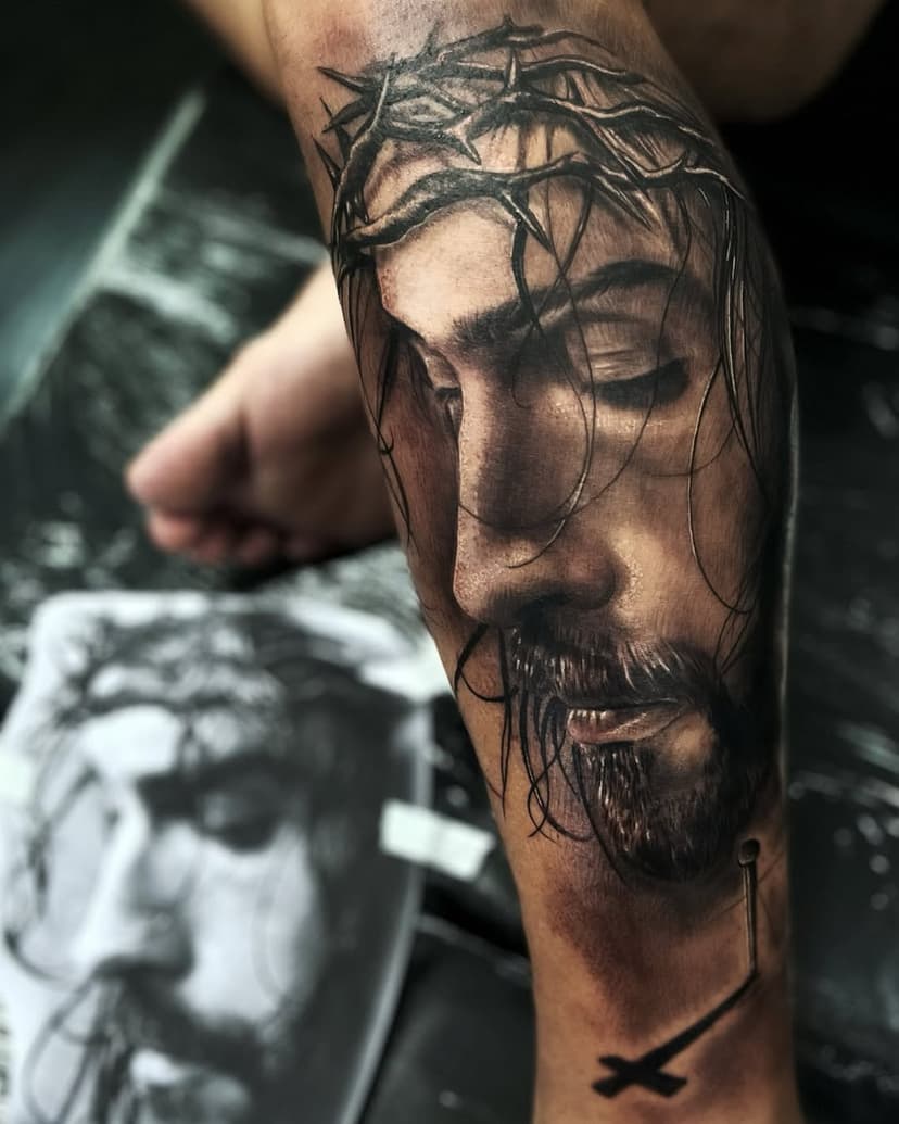 Tatuagem de Jesus #tattoo #tatuagem #jesus #gugotattoo #guarulhos #sp #jesus #realismo