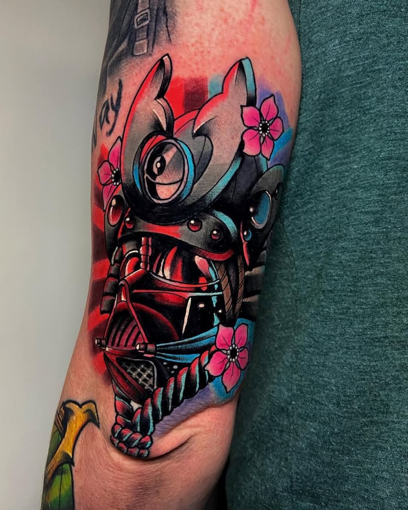 @ginajusttris always asks me for the coolest stuff! Samurai darth vader I did on her a couple days ago. Let me know what you think! Done at @theironmonkeytattoo