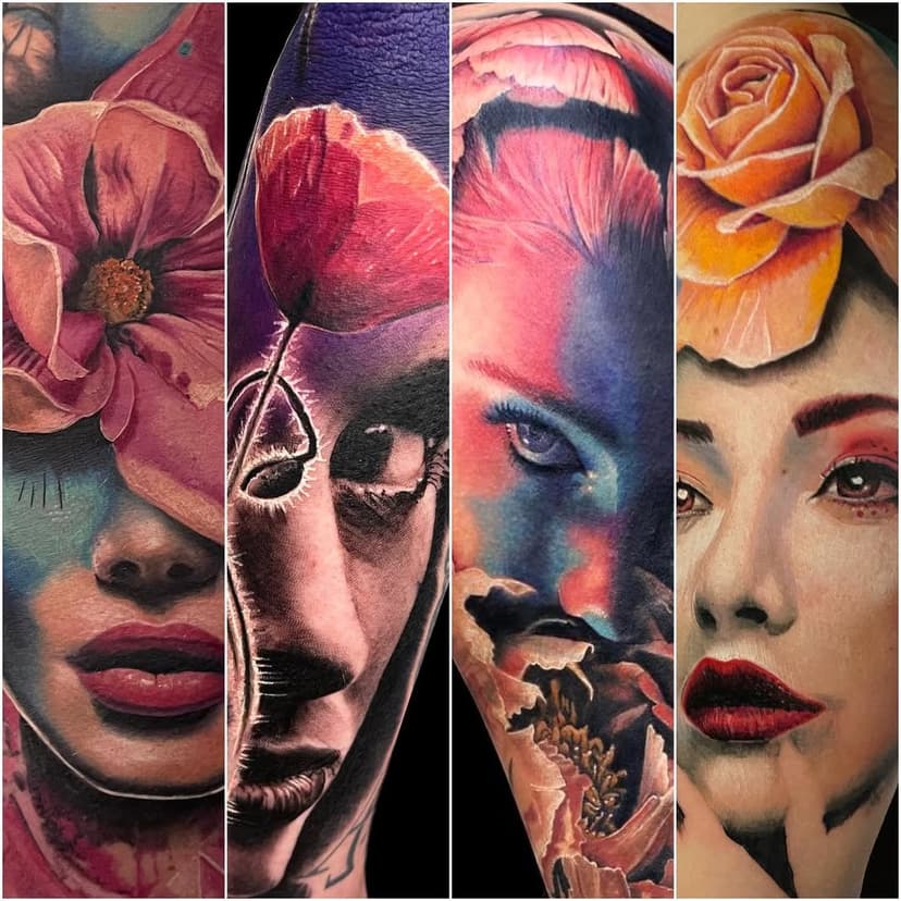 @inkingtattoostudio 

#realistictattoo #portraitphotography #portraittattoo #colortattoo #flowertattoo