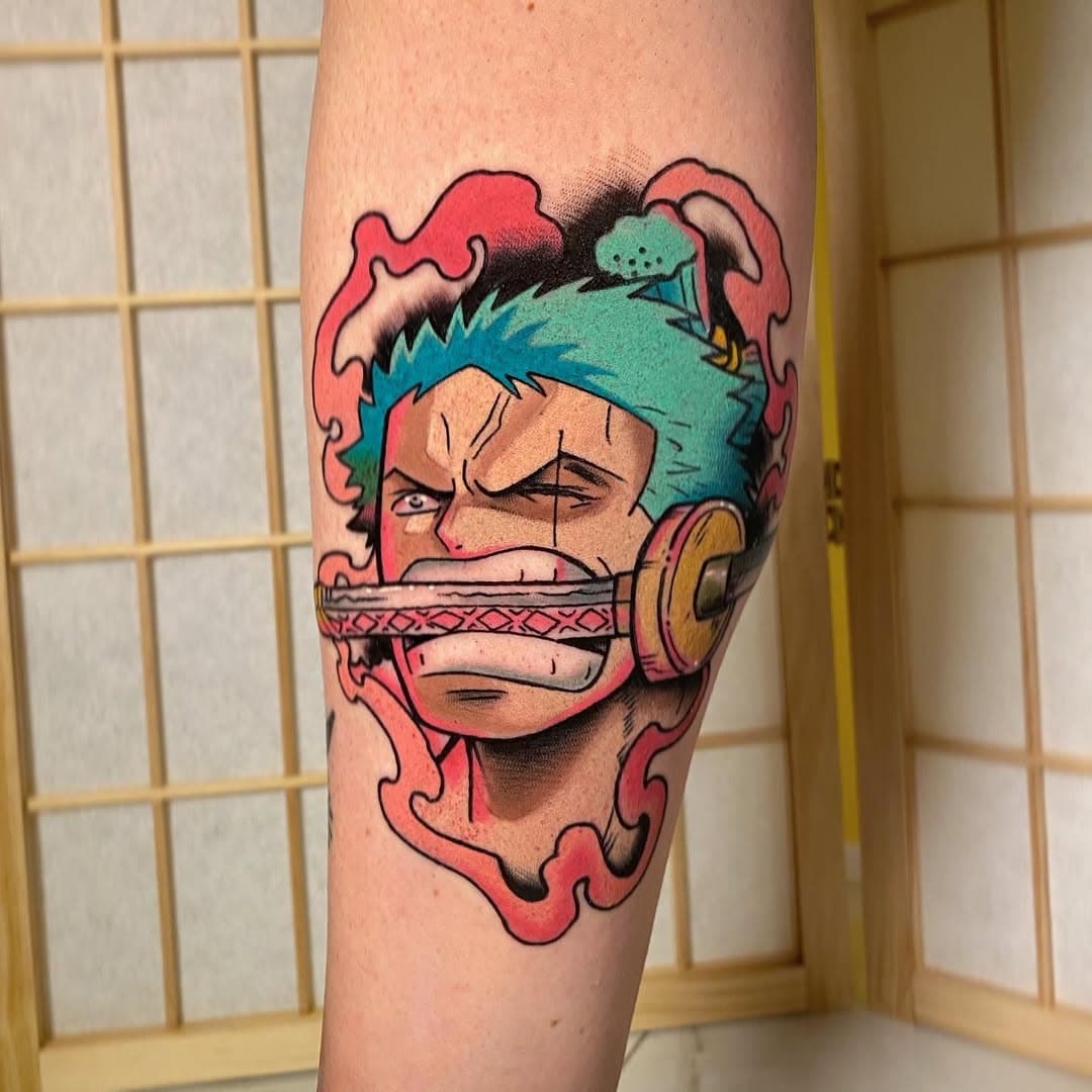 Finally got to tattoo Zorojuro from my flash and the best part is that my dear One Piece fan nakama @roekelooss 

Thank you for coming to @itaitattoo to make this dream come true!! 

Hope you guys like it and I would love to make more tattoos like this from your favorite characters.

#onepiecetattoos