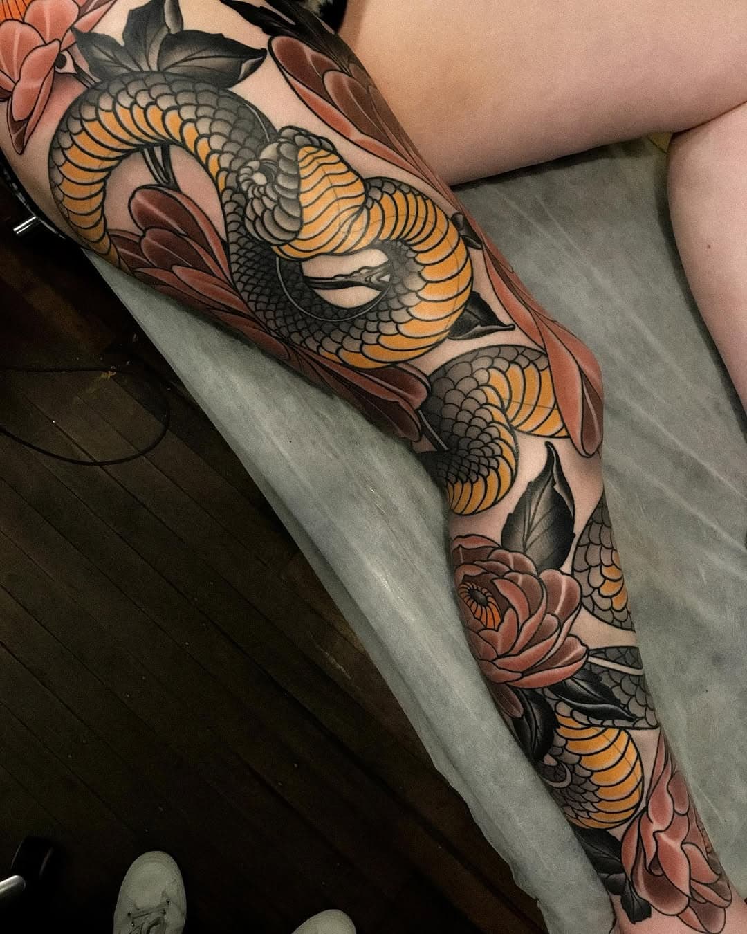 Huge thanks to Tamara for the commitment and company. Looking forward to starting your other leg in a few weeks. 
Would love to do more like this!! Email me and book yourself consult. 

For all enquiries click the link in my bio.
Done at @ironbark_tattoo
.
.
.
.
#venesstattoo #ironbarktattoo #neotraditional  #neotraditionaltattooers #neotraditionaltattoo #neotradtattoo #instatattoo #neotradsub #neotrad #ntgallery #neotradeu #besttattooartists #sydneytattoo #radtattoos #tattooartgalleryau #neotradworldwide #sydneytattooartist #tattoosaustralia #neotraditionaltattoos #neotradworld #neotradeu #sydneytattooartist #sydneytattooists