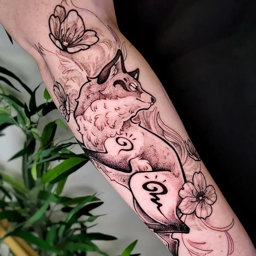 Japanese sleeve!! 9 tailed kitsune for the best @chelsea.smile___ 

This is a work in progress!
I love doing anything anime and cartoons, Im always happy to do more 🥰

Done at @exotictattoostudiouk

#attoo #animetattoo #animetattoos #animetattooartist
#animeink #mangatattoo #gamerink #gamertattoo
#kitsunetattoo #ninetailstattoo #foxtattoo #nottinghamtattoo
#nottinghamtattoos #nottinghamtattoostudio
#nottinghamtattooist #kawaiitattoo #derbytattoos
#sheffieldtattoos #uktattoo #uktattooartist