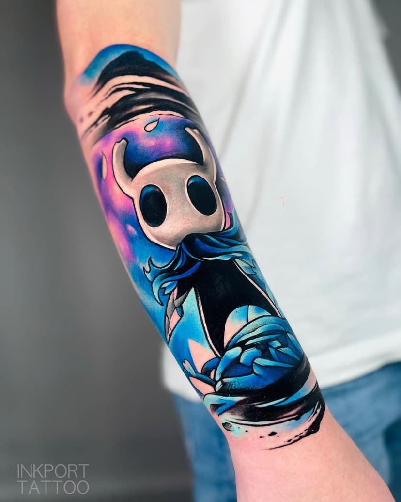 Meet the Hollow Knight! 

#gamingtattoo #hollowknight #hollowknightfanart #hollownighttattoo #gametattoo #gamertattoo #gamergirl #gamer #gaming #cartoontattoo #reels #reelsinstagram #reelsviral #trending #trend #watercolortattoo #colortattoo #inkporttattoo #tattoo #tattoos #tattooideas #tattooartist #miami #miamitattoos #florida #usatattoos