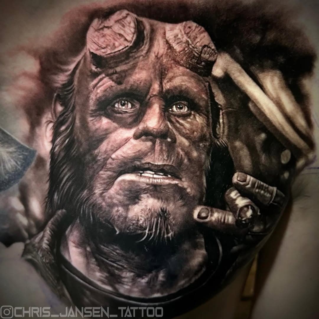 This was a fun one. Tattooed the nipple!!! He was less then happy about that lol
.
.
.
#tattoo #tattooed #boise #boiseidaho #boisetattooartist #idahotattooers #tattooartist #tattooist #realistictattooartist #realismtattoo #portraittattoo #portrait #hellboytattoo #hellboy #chrisjansentattoo #hustle #alwayslearning #growthmindset #beastmode #artist #artistsoninstagram