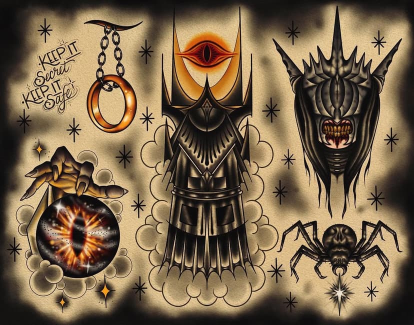 ⭐️Lord of the Rings flash⭐️
All available to be tattooed, send me an email if you’d like one! .
.
.
.

#traditionaltattoo #tattoo #neotraditional #tattooer #seladytattooers #artist #tattooartist #tattooart #traditionaltattoo #atx #texasartist #tattooart #atx #texastattooer #austintattoo #austintattoos #lordoftherings #lotr #sauron #lotrtattoo #ringtattoo #mouthofsauron #austintexas #shelob #keepitsecretkeepitsafe