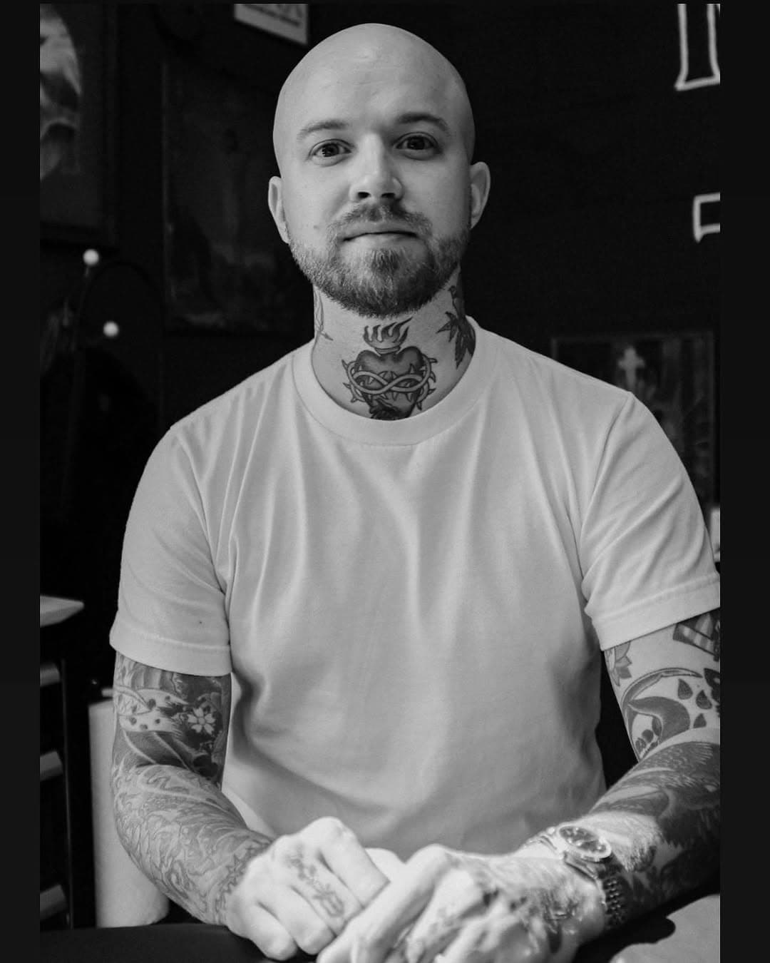 I have typed out multiple captions for this photo but nothing seems to capture how surreal it feels to have hit 100k followers.  Thank you to all of you for the constant support. Thank you to my wife for always having my back and pushing me to be better.  Thank you to tattooing. 🖤. Photo by @thecodybrown