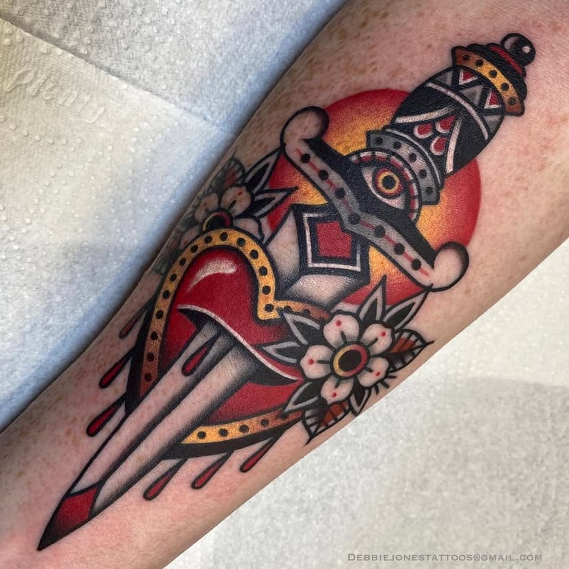 One from today. Thanks Declan!
.
.

#tattoo #tattoos #tattooist #tattooartist #trad #tradtattoo #besttrad #besttradtattoo #traditional #traditionaltattoo #besttraditional #besttraditionaltattoos #topclasstattooing #realtattoos #tattoosofinstagram  #uktattoo #swanseatattoo #swansea #wales #dagger #daggertattoo