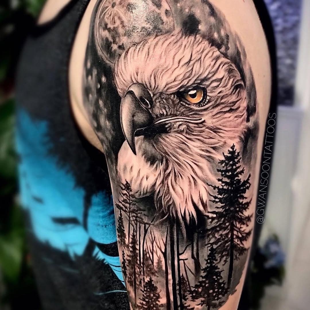 🦅 Realistic eagle with forest half sleeve tattoo design for Nicholas _________________________________________________ 

Follow us @gwansoontattoos ✍🏼
_________________________________________________

☎️ 1-416-909-9055
📩 info@gwansoonleetattoo.com
🖥 www.gwansoonleetattoo.com
_________________________________________________ 

.
.
.
.
#gwansoontattoos#tattooofinstagram#blackandgrey#tattooaddict#tattooartwork#tattoooftheday#tattoolife#tattoomodel#tattoostyle#skinart#tattooideas#tattooart#tattooworld#tattoolove#tattooinspiration#torontoart#torontoartist#mississauga#toronto#brampton#torontotattoo#mississaugatattoo#tatuaje#tattooidea#radtattoos #tattoist #tattoocommunity #tattoostudio #eagletattoo #eagletattoos