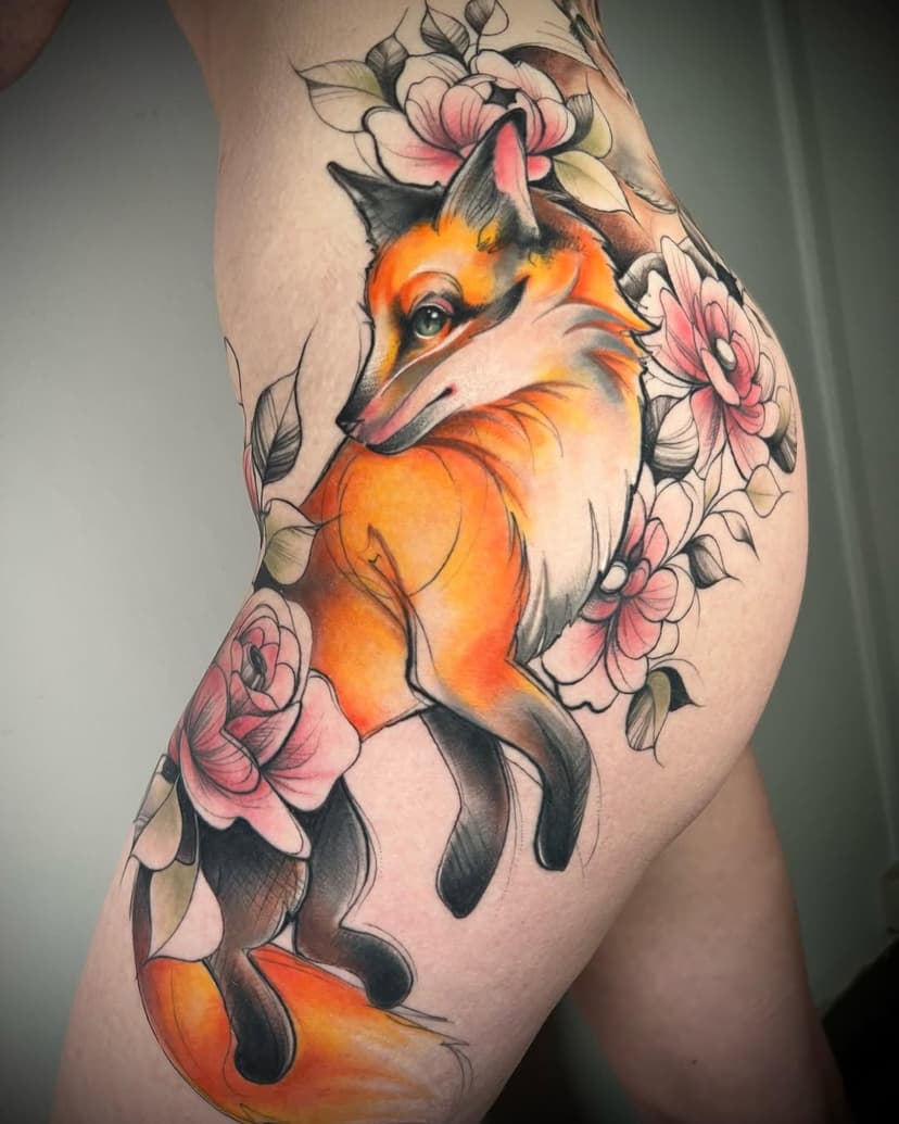 Le projet de Justine cicatrisé 💪🏻 
Merci pour ta confiance et ce super projet 🦊🐱🐝🌸
___________________________________
Infos & réservations : info.leapetitcoeur@gmail.com
•
 #TattooLille #Cute #ColorTattoos 
#inspiration #inkedmag #tattoodo  #art_motive #colortattoo #tattoo #cutetattoo #cartoontattoo #tatouage #flashworkers #illustration #foxtattoo #cattattoo #flowerstattoo #flowertattoo