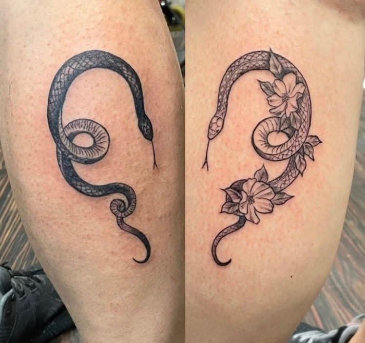 Tattoos by Aimee @bebedrgn #summittattoo #castlerocktattooartist #snakes #snaketattoo #coloradotattoo