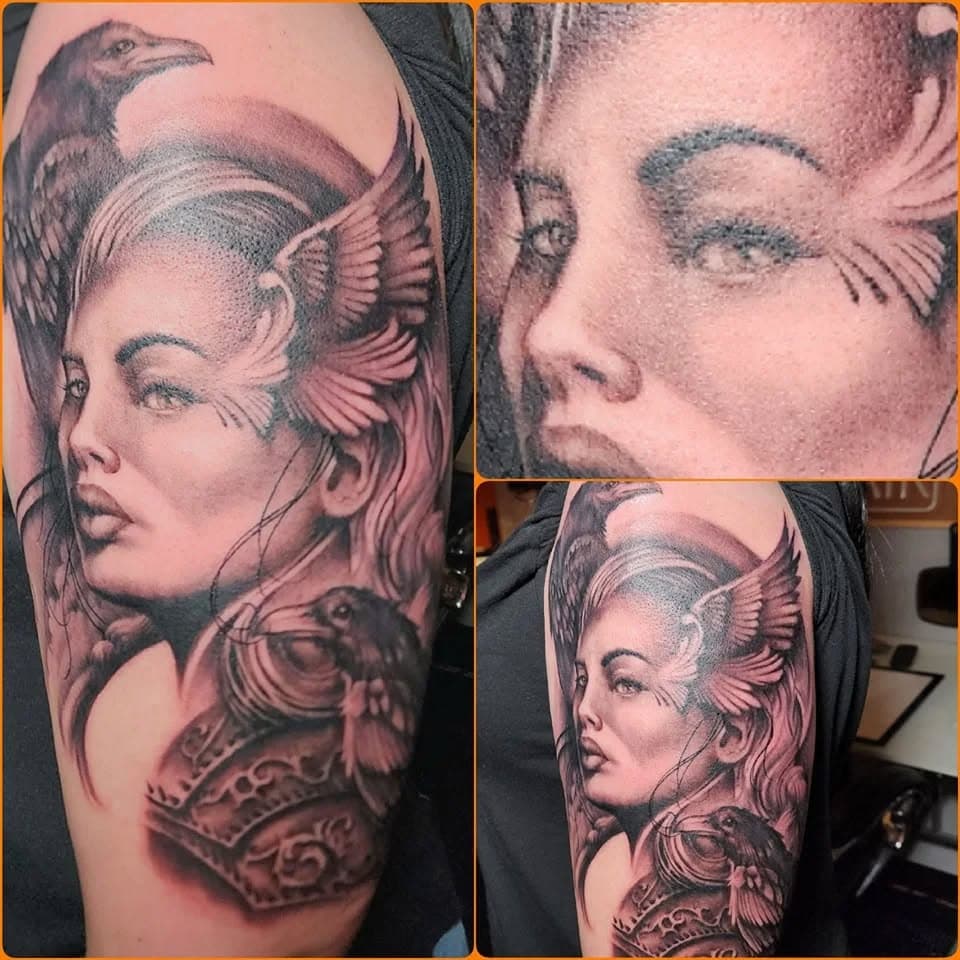 #woman #blackandgrey #tattoo #tattoos #tattoosforwomen #tattooed #ink #inked #legendarytattoostudio #billings #montana