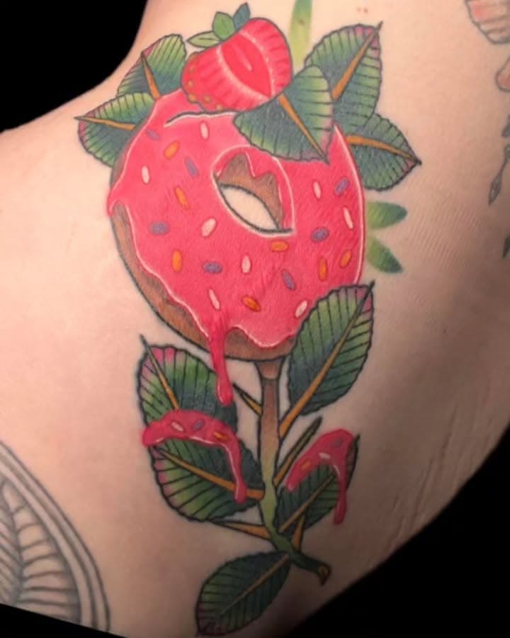 A drippy donut but Adam - isn't this tattoo just sweet? #btlmo #betweenthelinestattoo #btlmissouri #btl