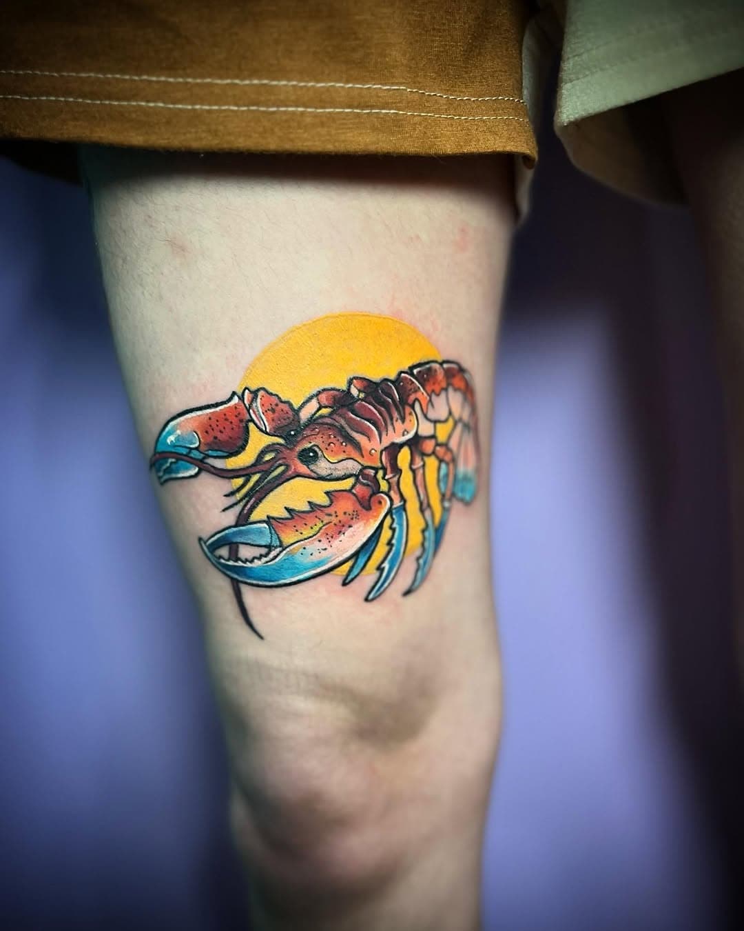 Thank you so much @fultz.me for allowing me to tattoo such a fun flash piece on them! 🦞😭❤️🦞
You are seriously the b e s t! 
-
I’d love to more work like this! 
Fill out the link in my bio to book with me ✨💜