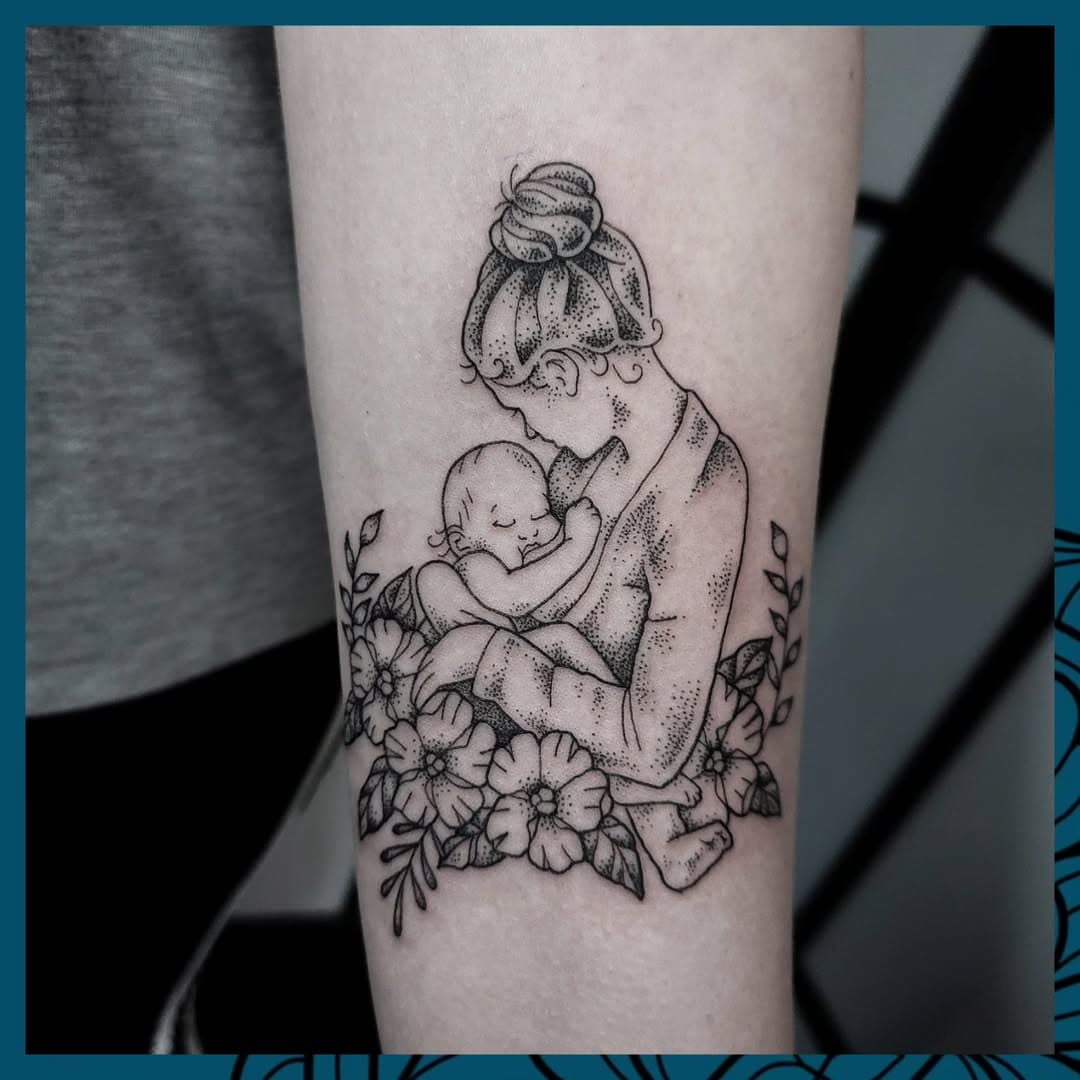 I loved doing this one. Meaningful piece from a while ago 💙
#meaningfultattoos #mothersmilk
#breastfeeding #breastisbest #babies  #motherhood #dotworkers #dotworktattoo #dotworker #bleutattooestudio #blackworkers_tattoo #blackworkerssubmission