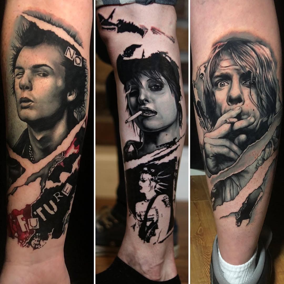 Wanna do more punk rock theme tattoo!
Let me know anytime !

#sidvicious #brodydalle #kurtcobain #sexpistolstattoo #thedistillerstattoo #nirvanatattoo #portraittattoo #abstractrealismtattoo #trashpolkatattoo #blackandgreytattoo #realismtattoo #realistictattoo #tattoo #tattoos #punkrocktattoo #punks #vancouvertattooartist