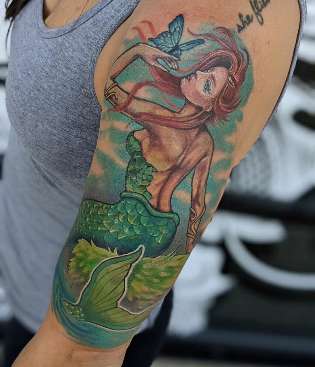 Merms. 
Some fresh, some healed. 
Original inspiration artwork by @shannonmaer
Thanks for looking!!! 

#tattoo #colortattoo #mermaid #nature #ink #girlswithtattoos #tattooshop #tattooart #littlemermaid #butterfly