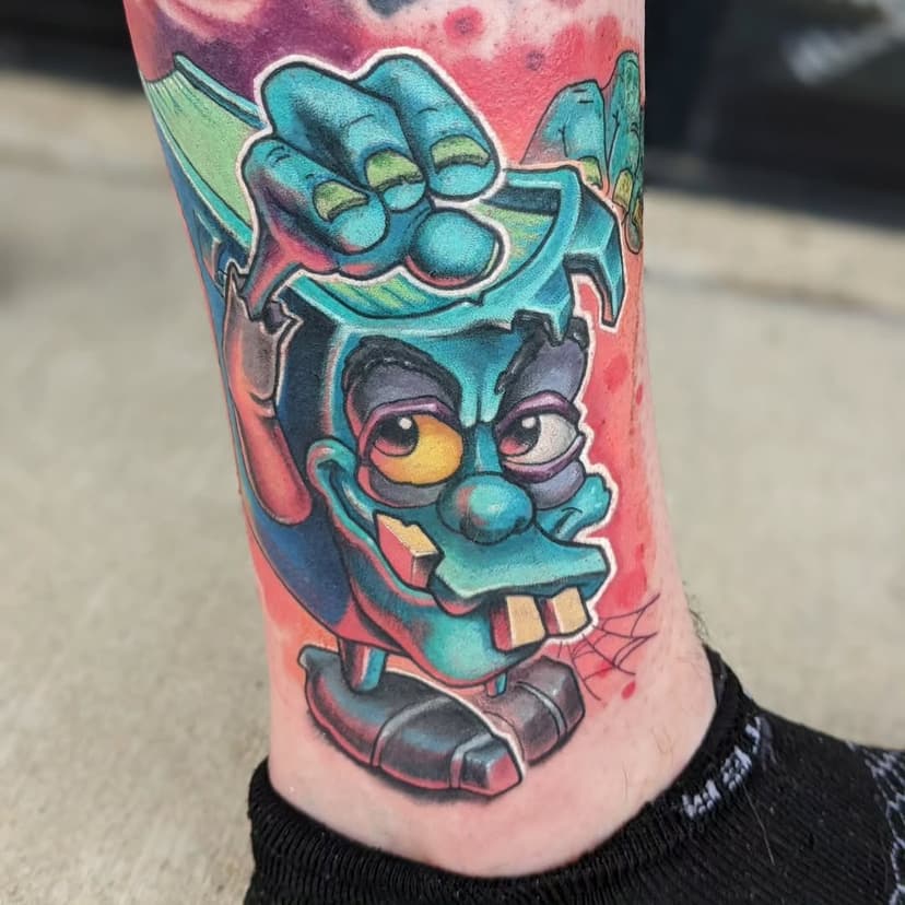 Made this little horror book from Pagemaster on my man @piercings_by_hunkabaloo . Thanks for letting make cool things for you and for being an overall super rad dude. More color newschool stuff please!!! 

#fyp #foryoupage #color #colortattoo #pagemaster #horror #horrorbook #newschool #newschooltattoo #tattooshop #tattooart #fun #rad @thenewnewschool @world_of_newschool @newschoolnation