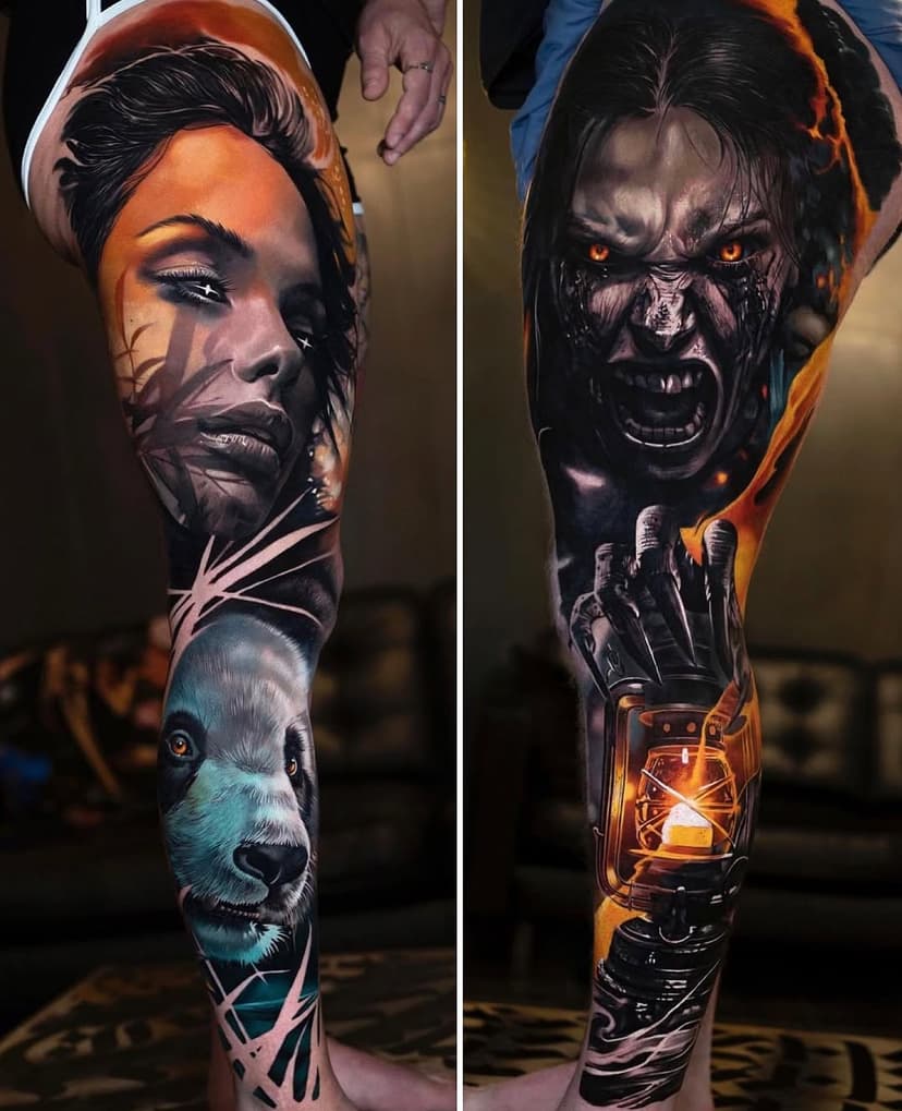 My last collaboration 😌
@poly_tattoo X @shooby_tattoo X @tomftattoo 
Great collaboration 🤜🤛
Thx so much for your trust !
With @kwadron @killerinktattoo @inkmachines @hyraw_clothing @radiantcolorsink 
@tattoorealistic #realism #realistictattoo #kwadron #inkedmag #ink #tattooartist #art #valdeurope #marnelavallée #woman #womantattoo #panda #pandatattoo #lanterntattoo #witchtattoo #leavestattoo #beauty #francetattoo #paristattoo #bnginksociety #blackandgreytattoo #tatouagemagazine